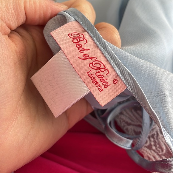 Pastel Blue Sheer Tie-Back Slip Dress Size L - Picture 7 of 7